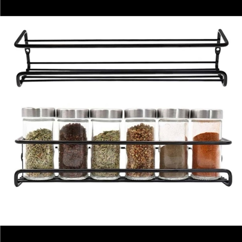 2 Piece Black Spice Rack